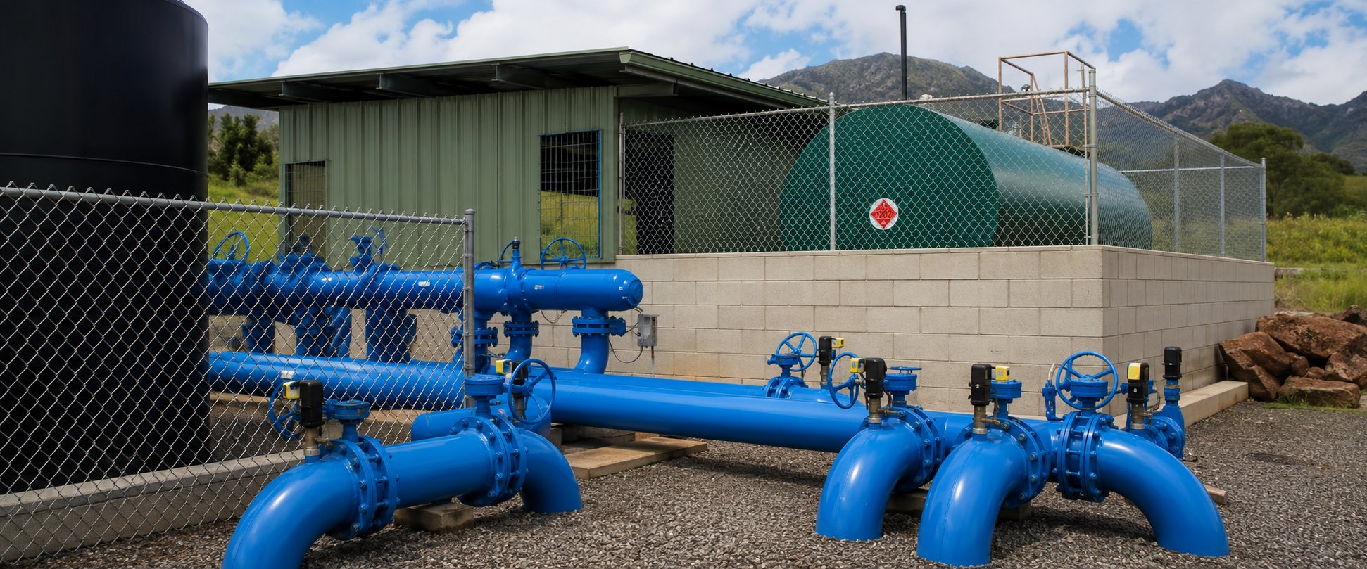 Filtration and valve manifold station installed by AgTech Pacific